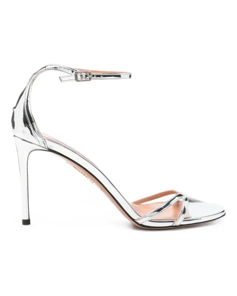 Aquazzura Nuda metallic heeled sandals - Silber Silber