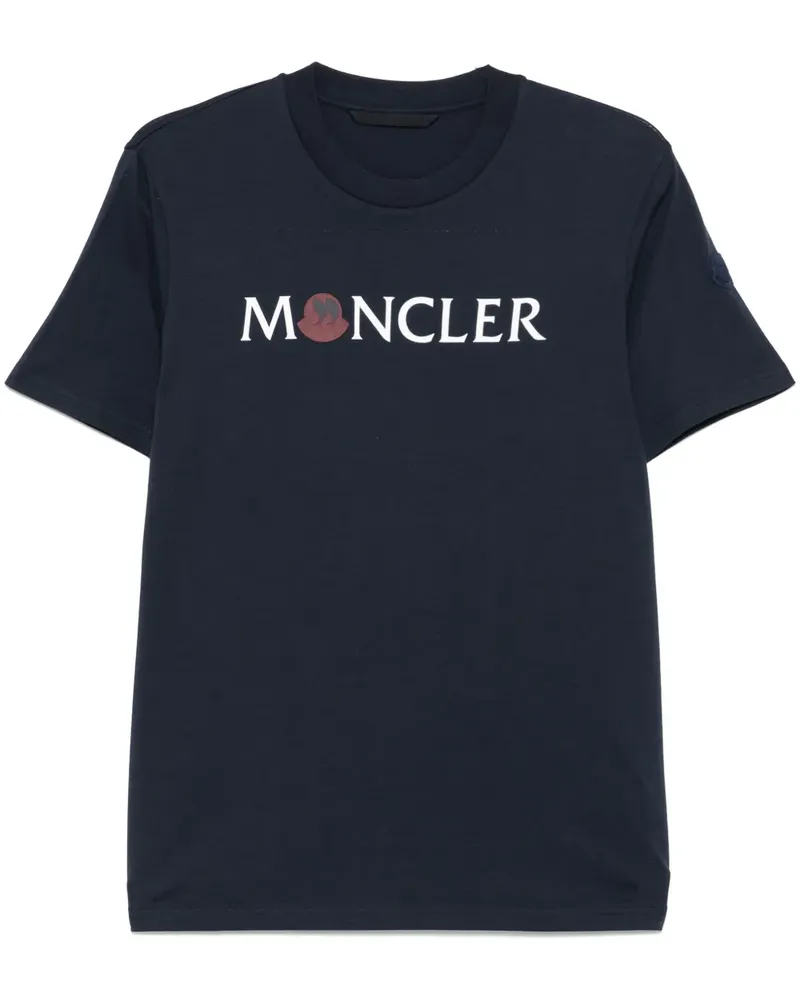 Moncler T-Shirt mit Logo-Print - Blau Blau