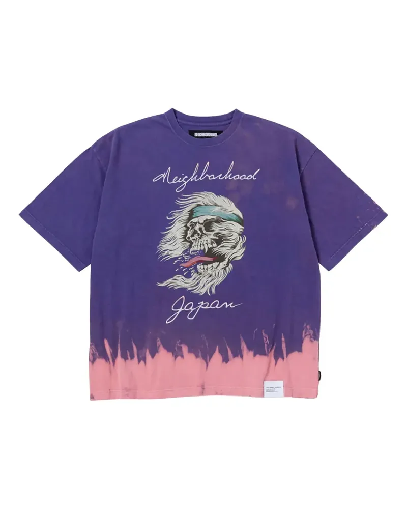 Neighborhood Batik-T-Shirt mit Totenkopf-Print - Violett Violett