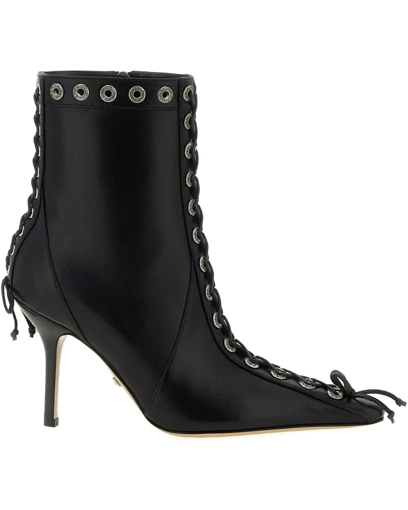 Mach & Mach Schnürstiefel mit Nieten 95mm - Schwarz Schwarz