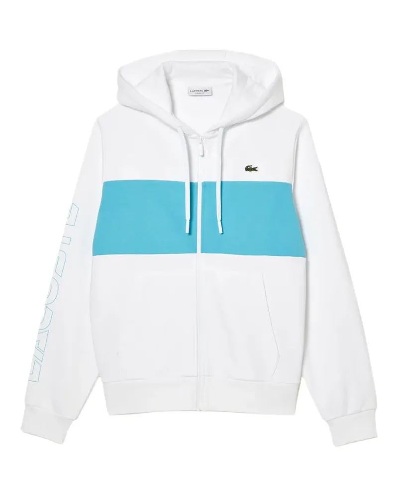 Lacoste colour-block zip-up hoodie - Weiß Weiß