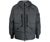 Gefütterte Jacke mit Kompass-Patch - Grau