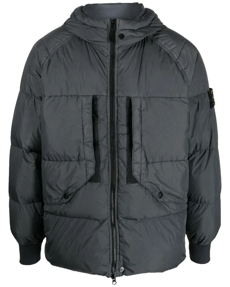 Stone Island Gefütterte Jacke mit Kompass-Patch - Grau Grau
