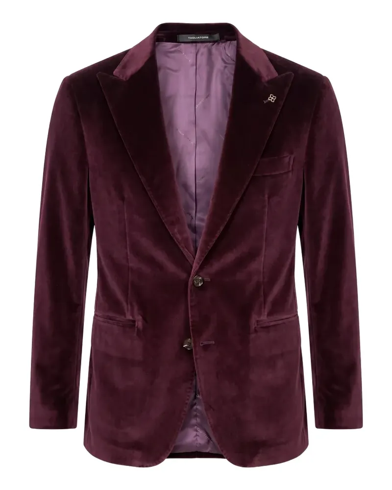 Tagliatore velvet peak-lapel blazer - Rot Rot