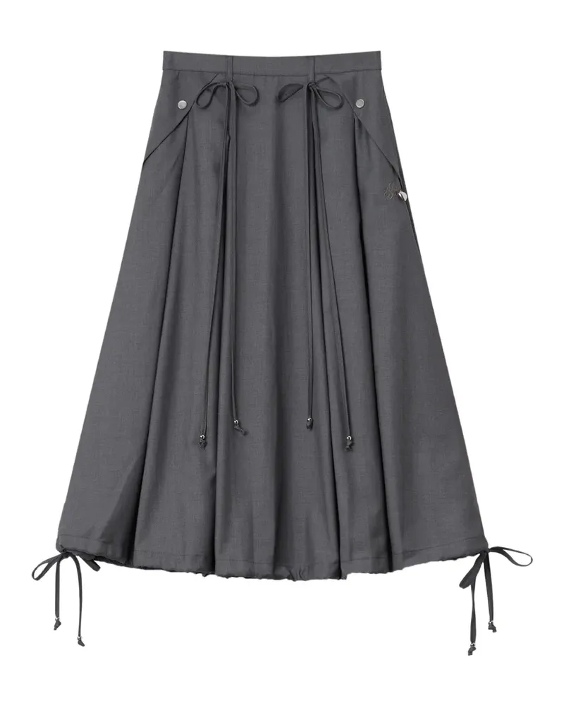 Musium Div. drawstring pleated midi skirt - Grau Grau
