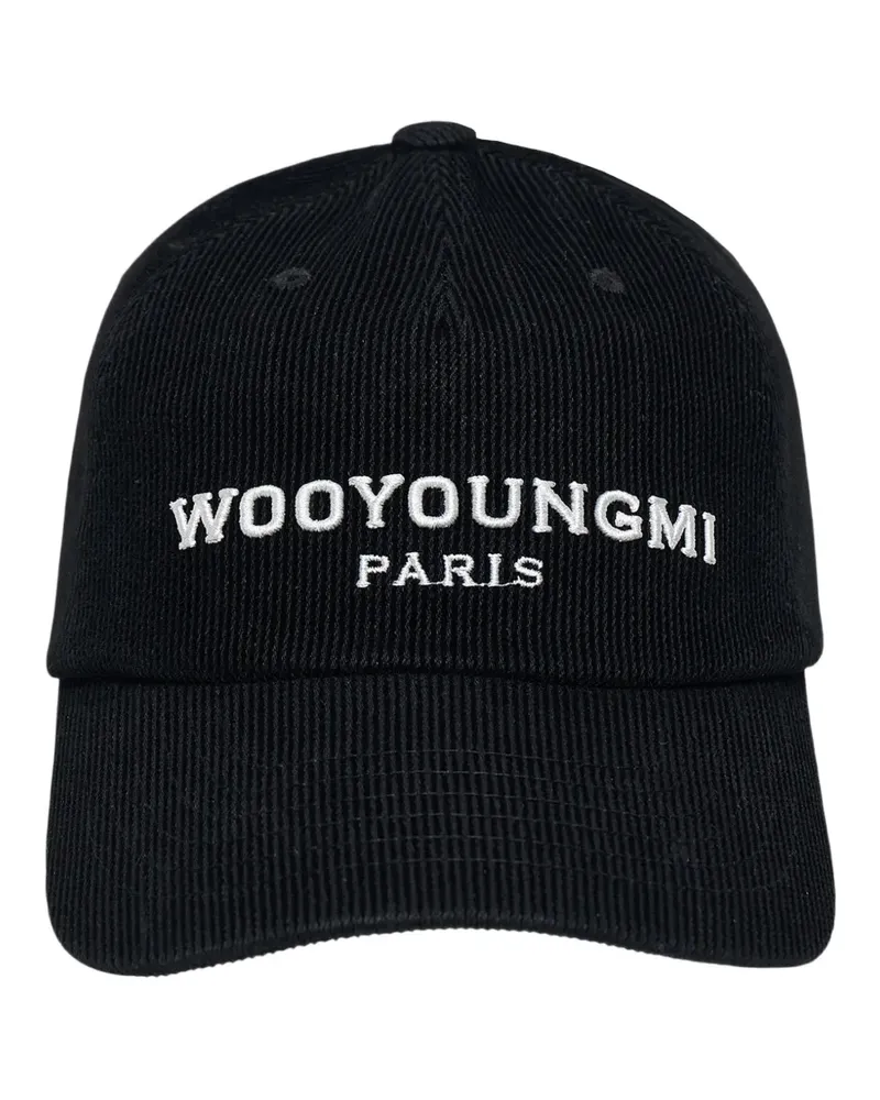 Wooyoungmi logo-embroidered corduroy baseball cap - Schwarz Schwarz