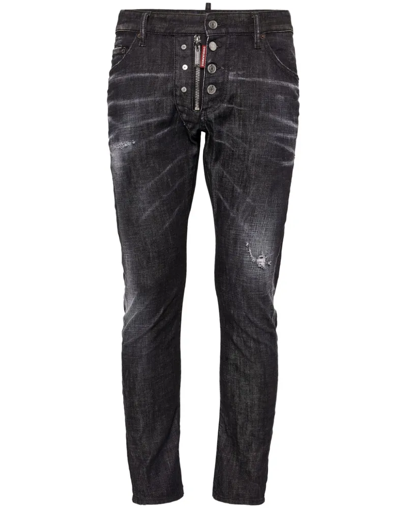 Dsquared2 Slim-Fit-Jeans im Distressed-Look Schwarz