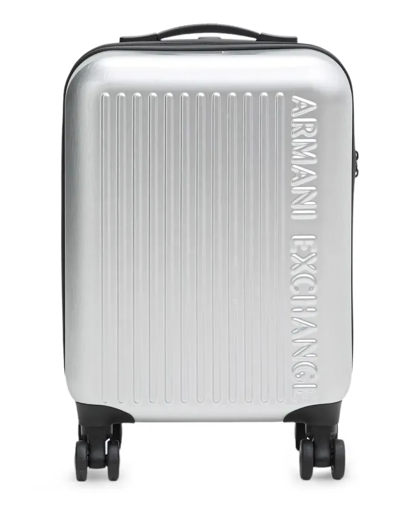 Armani Exchange logo-embossed ridged luggage - Silber Silber