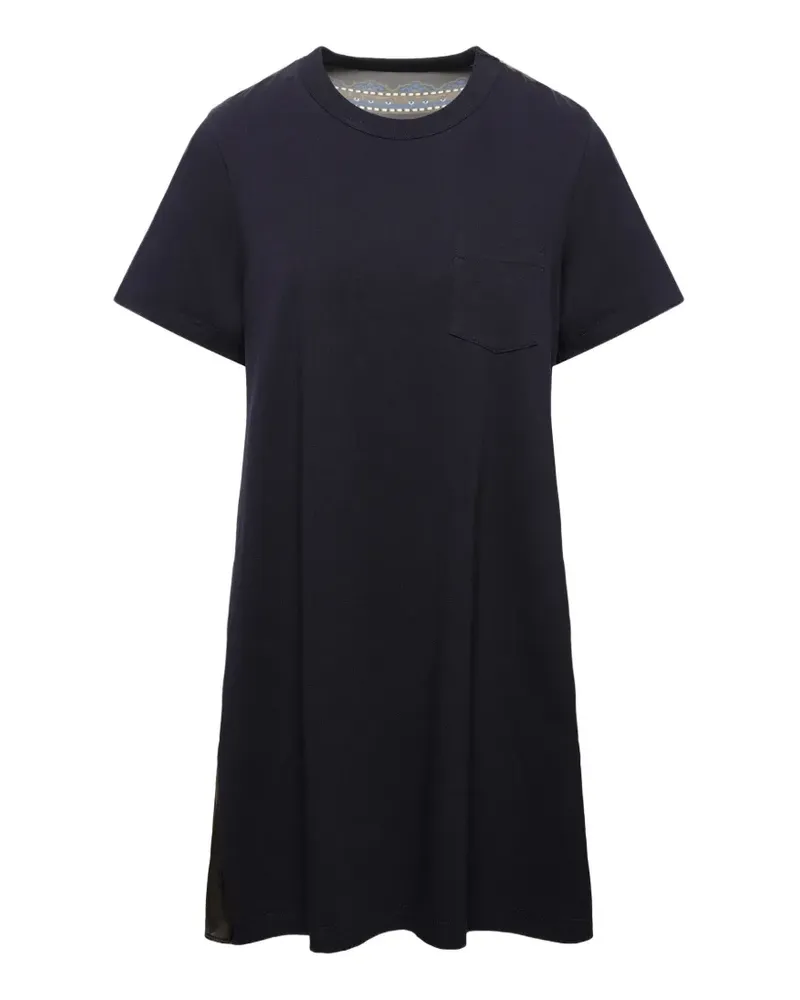 Sacai paisley-print paneled mini dress - Schwarz Schwarz