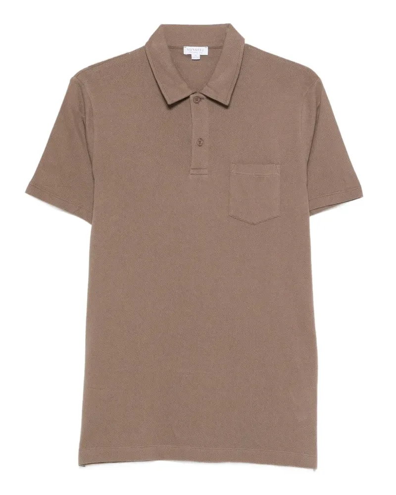 Sunspel Poloshirt mit kurzen Ärmeln - Braun Braun