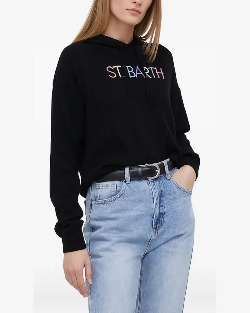 MC2 Saint Barth logo-embroidered hoodie - Schwarz Schwarz