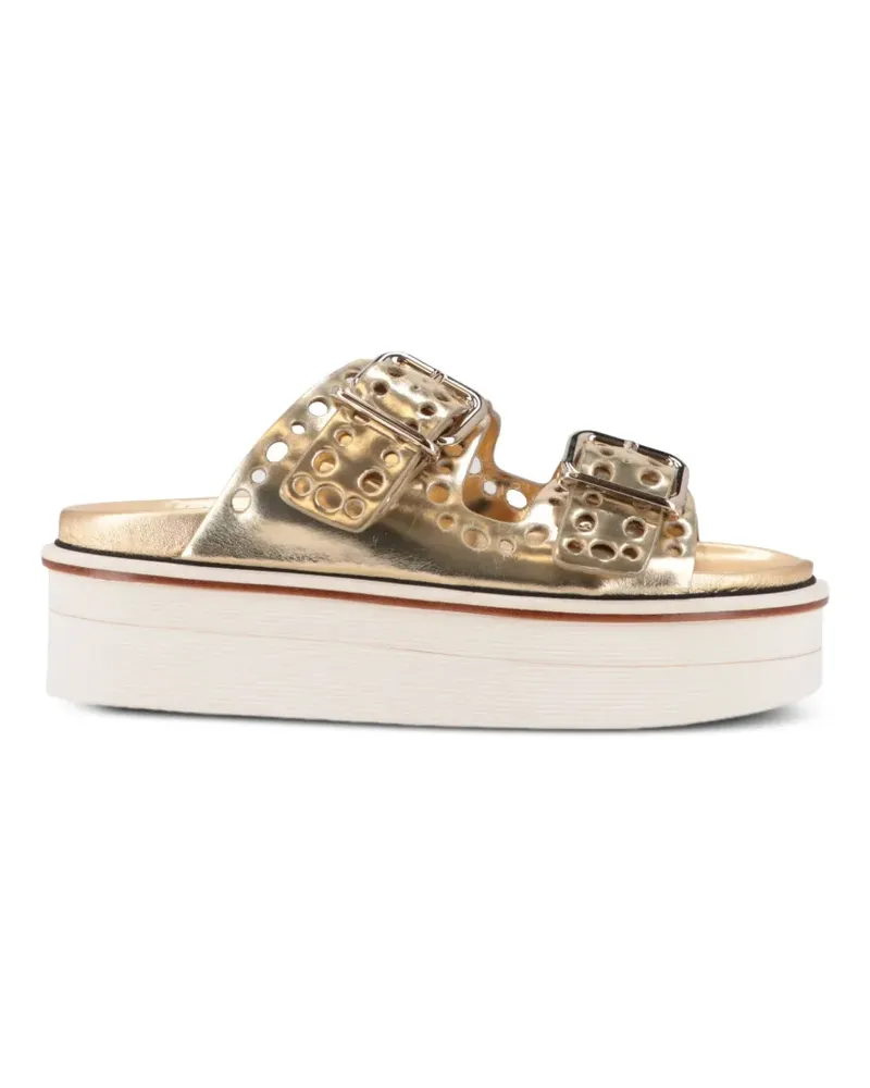 TOD'S Plateau-Sandalen mit Ösen - Gold Gold