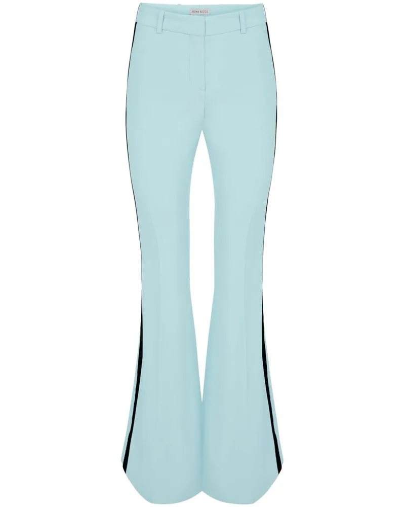 Nina Ricci Hose mit Samtborten - Blau Blau