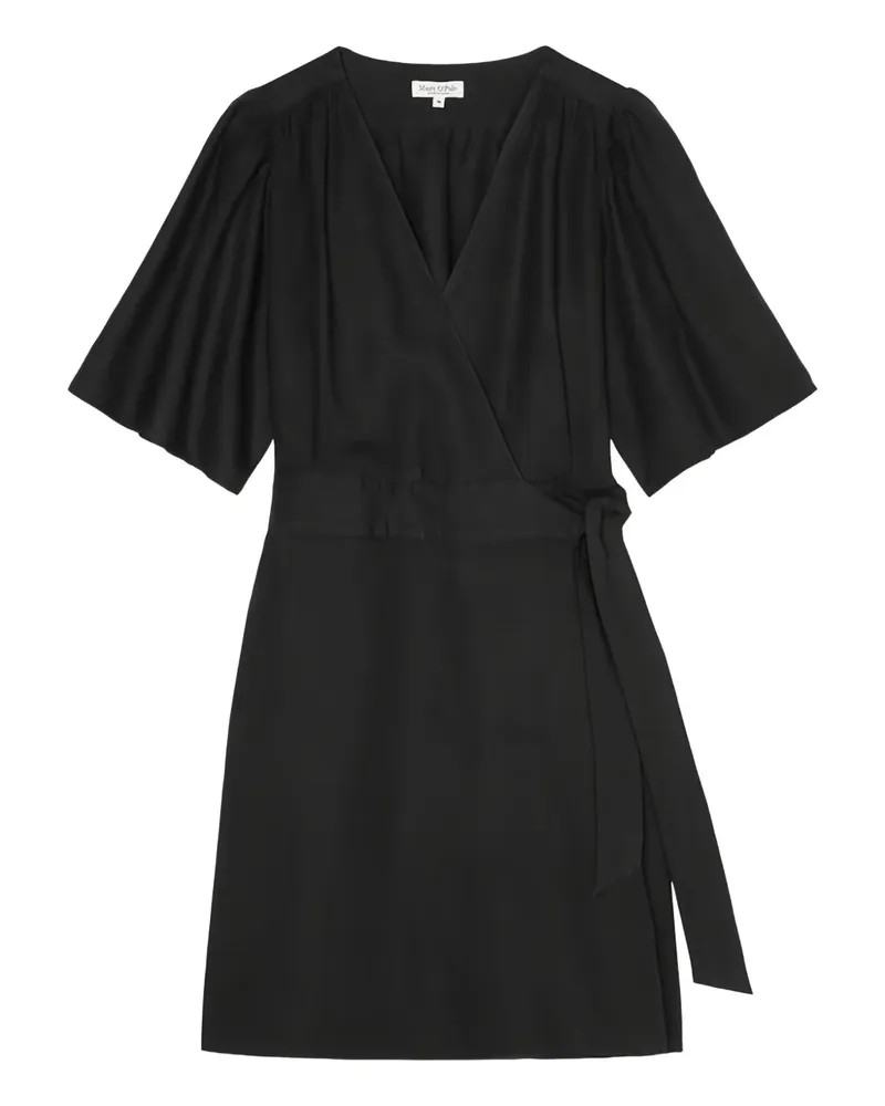 Marc O'Polo Gewickeltes Kleid mit Puffärmeln - Schwarz Schwarz