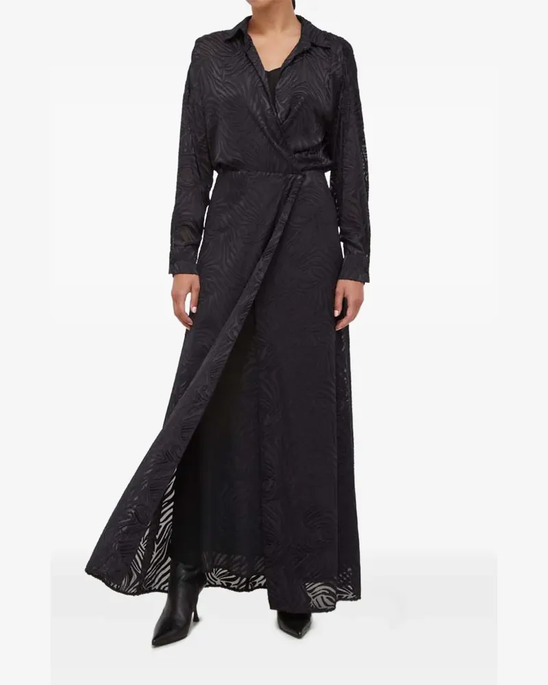 Pinko Wickelkleid mit Muster - Schwarz Schwarz