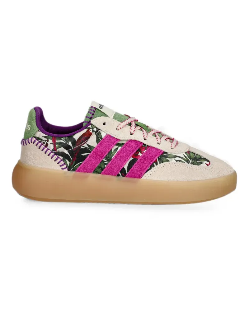 adidas floral-print whipstitch-trim sneakers - Nude Nude
