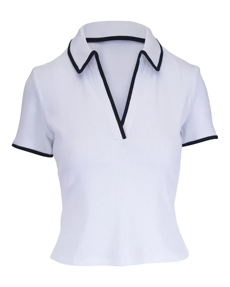 Veronica Beard Poloshirt mit Kontrastborte - Weiß Weiß