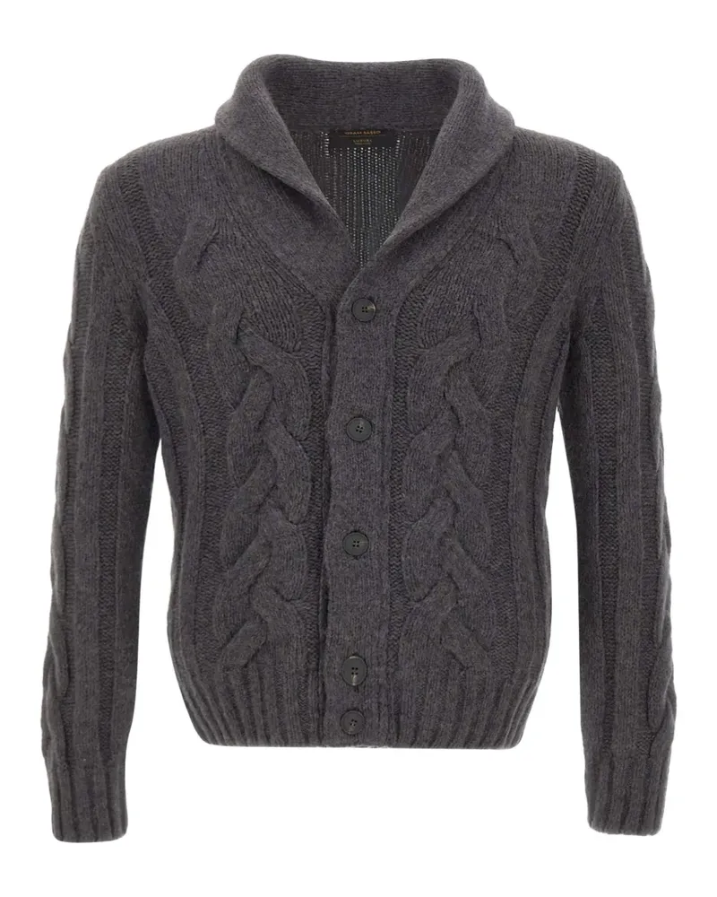 Gran Sasso cable-knit shawl-collar sweater - Grau Grau