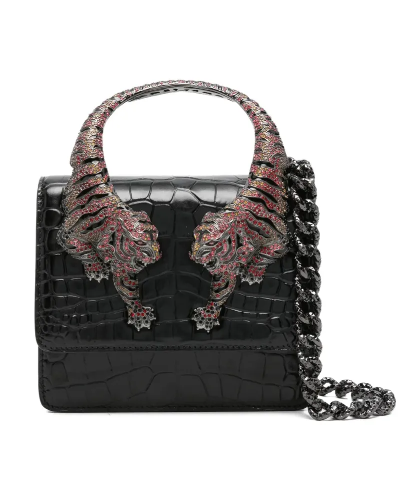 Roberto Cavalli tiger-embellished shoulder bag - Schwarz Schwarz