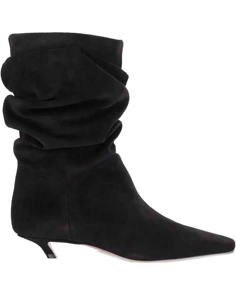 Amina Muaddi Jamie ruched ankle boots - Schwarz Schwarz