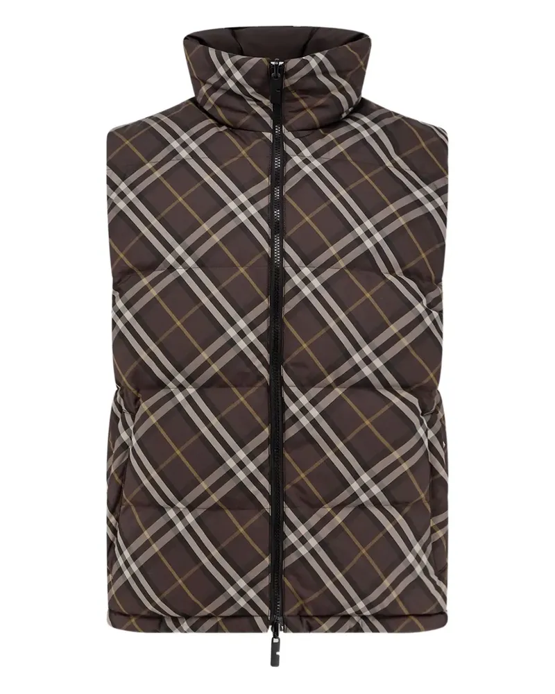 Burberry check-pattern padded gilet - Braun Braun