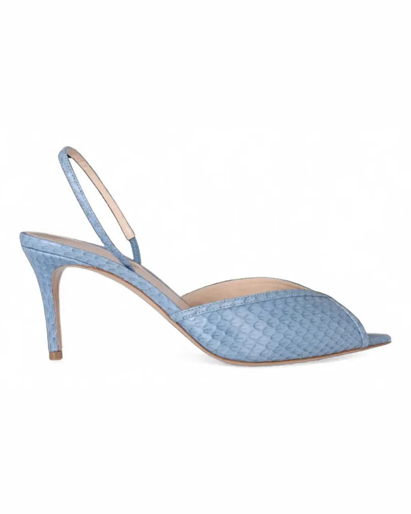 Andrea Wazen katy Slingback-Pumps mit Schlangen-Effekt - Blau Blau