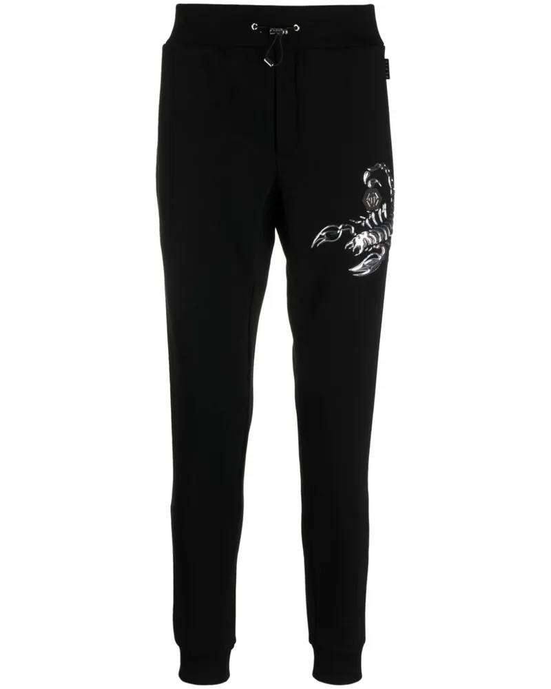 Philipp Plein Jogginghose mit Skorpion-Applikation - Schwarz Schwarz