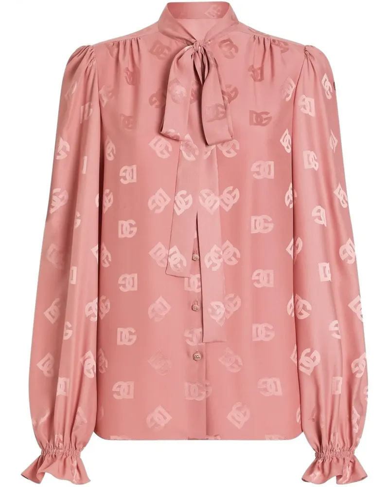 Dolce & Gabbana Bluse mit Logo-Print - Rosa Rosa