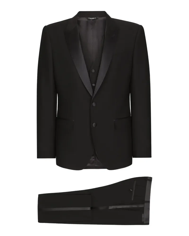 Dolce & Gabbana peak-lapel three-piece suit - Schwarz Schwarz