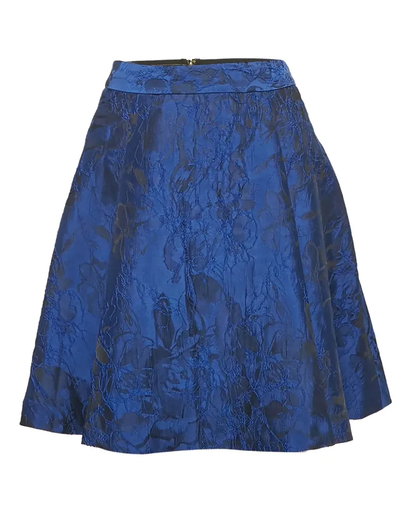 Alice + Olivia Minirock aus Blumenbrokat - Blau Blau