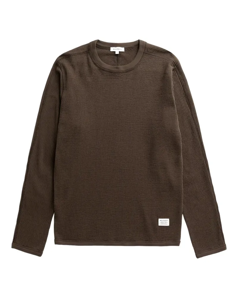 Norse Projects Stevens T-Shirt mit Waffelstrick-Muster - Braun Braun