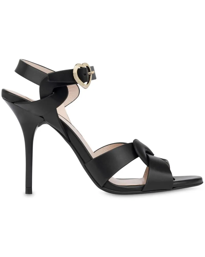 Moschino Sandalen aus Leder 100mm - Schwarz Schwarz