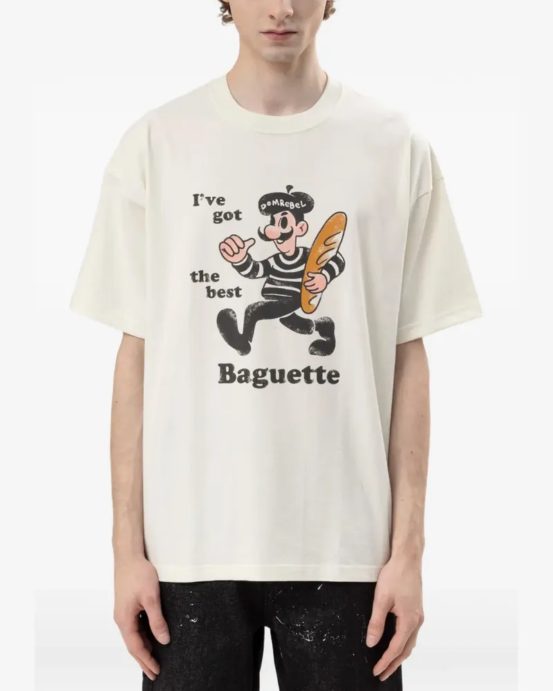 DOMREBEL T-Shirt mit grafischem Print - Weiß Weiß