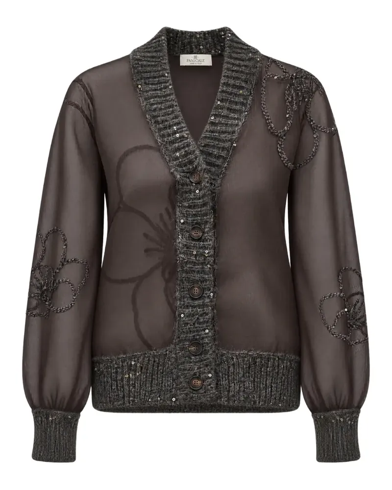 PANICALE Cashmere Bomberjacke mit Pailletten - Braun Braun