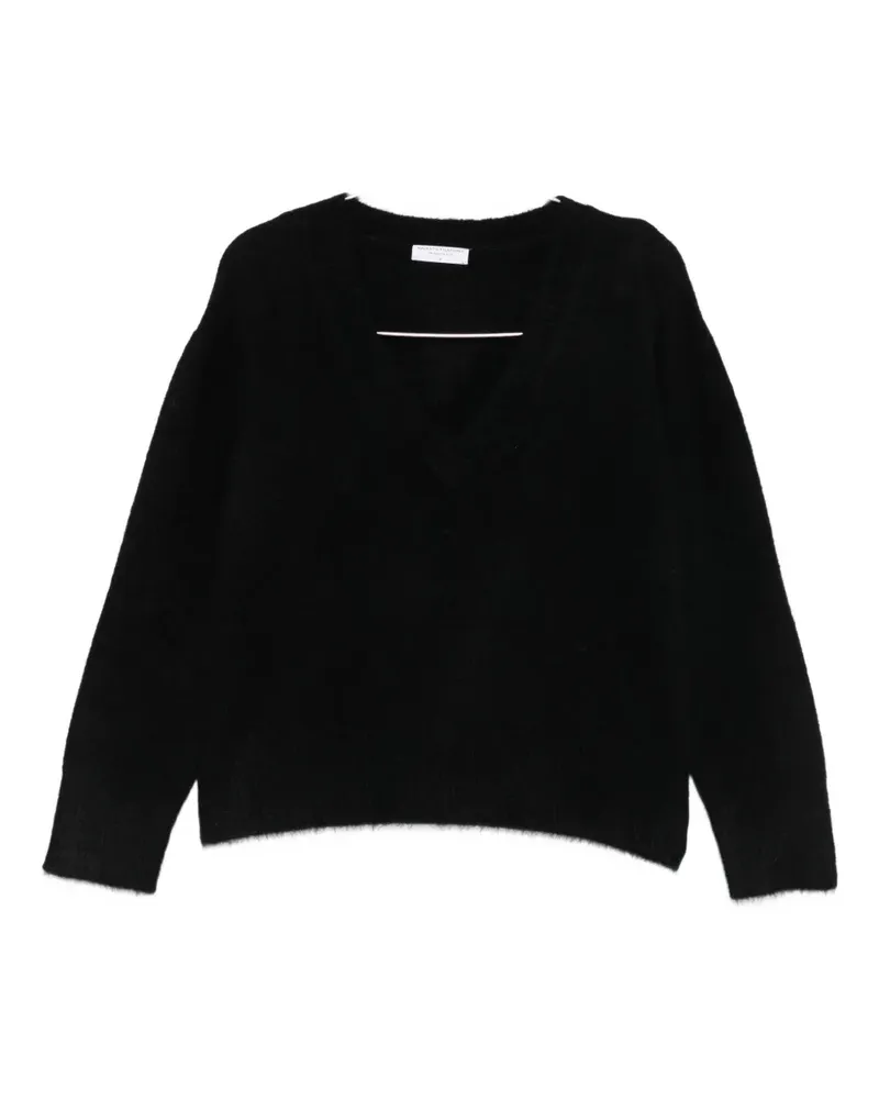 Majestic Pullover mit V-Ausschnitt - Schwarz Schwarz