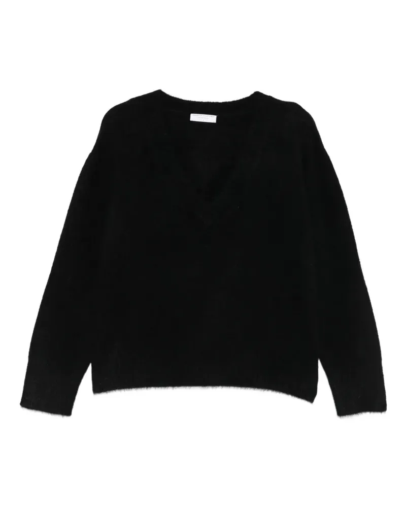 Majestic Pullover mit V-Ausschnitt - Schwarz Schwarz