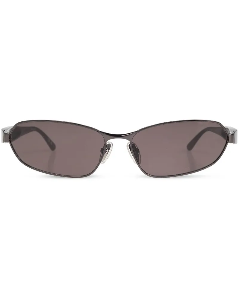Balenciaga Eckige Sonnenbrille mit Logo-Gravur - Grau Grau