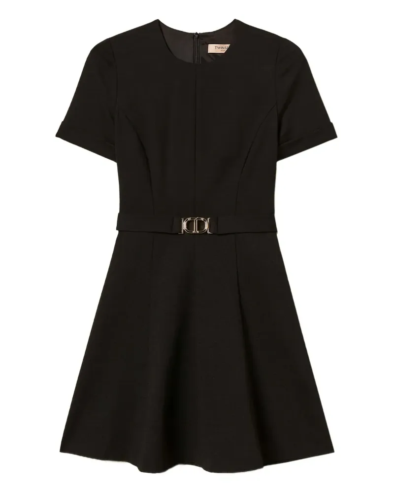 Twin-Set Kleid mit ovaler T-Schnalle - Schwarz Schwarz