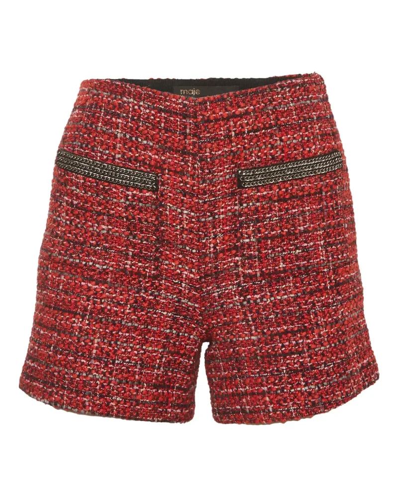 Maje Shorts aus Tweed mit Kette - Rot Rot