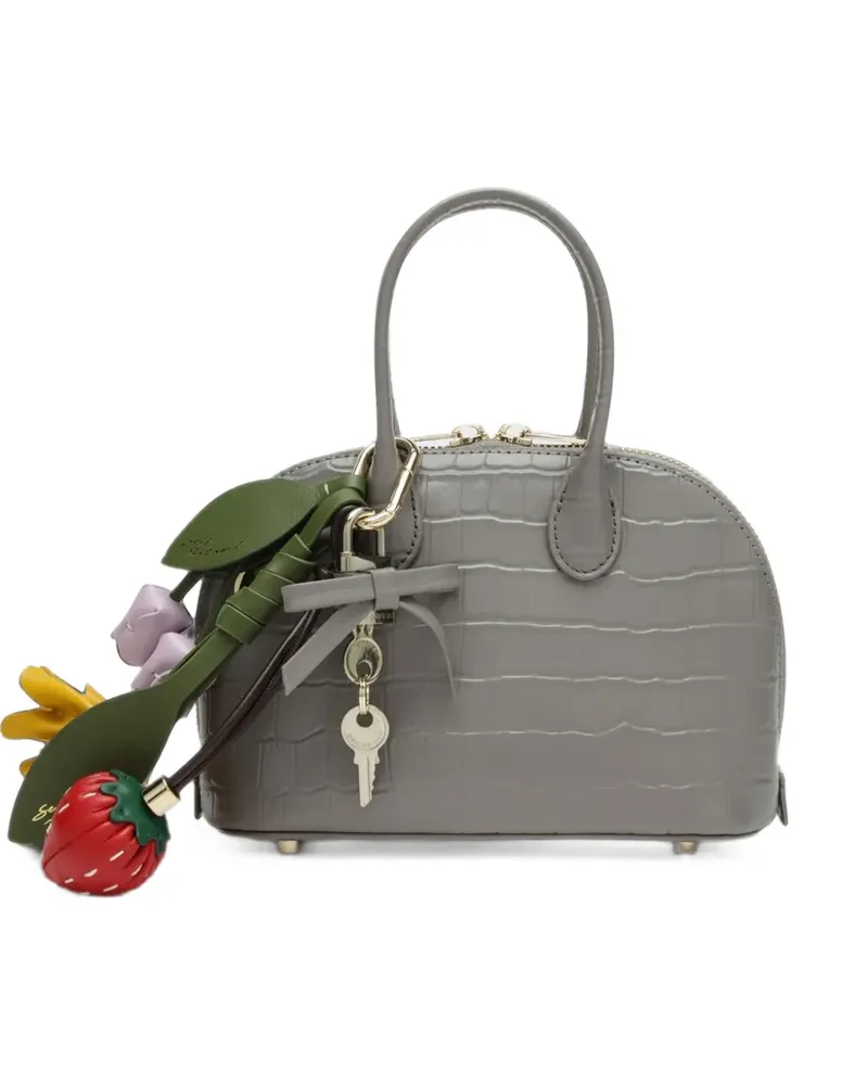 Self-Portrait embossed leather grey mini bag - Grau Grau