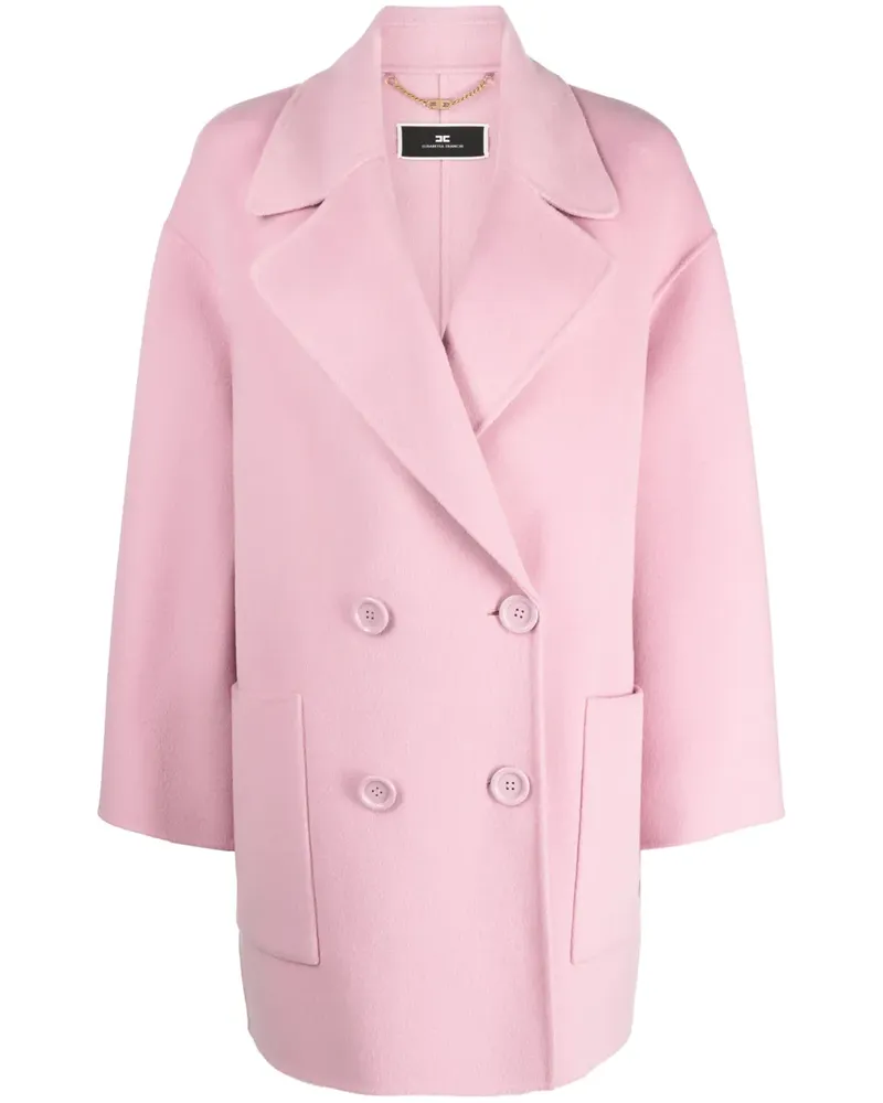 Elisabetta Franchi Doppelreihiger Mantel - Rosa Rosa