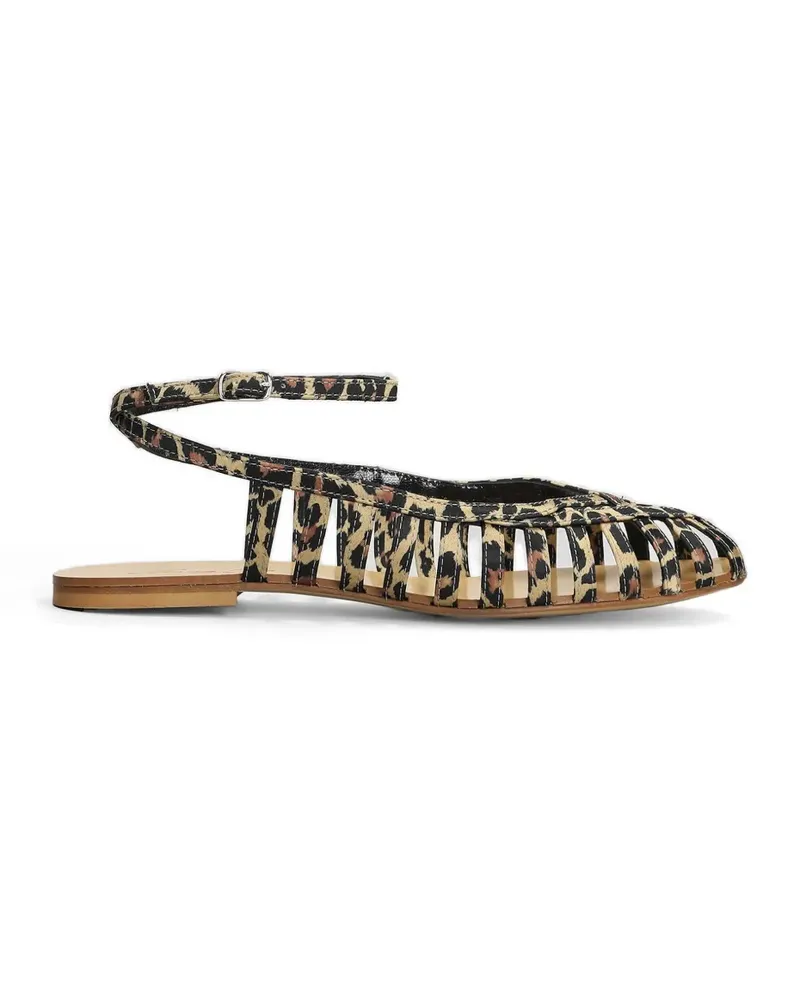 Anna F. animal-print cage sandals - Nude Nude