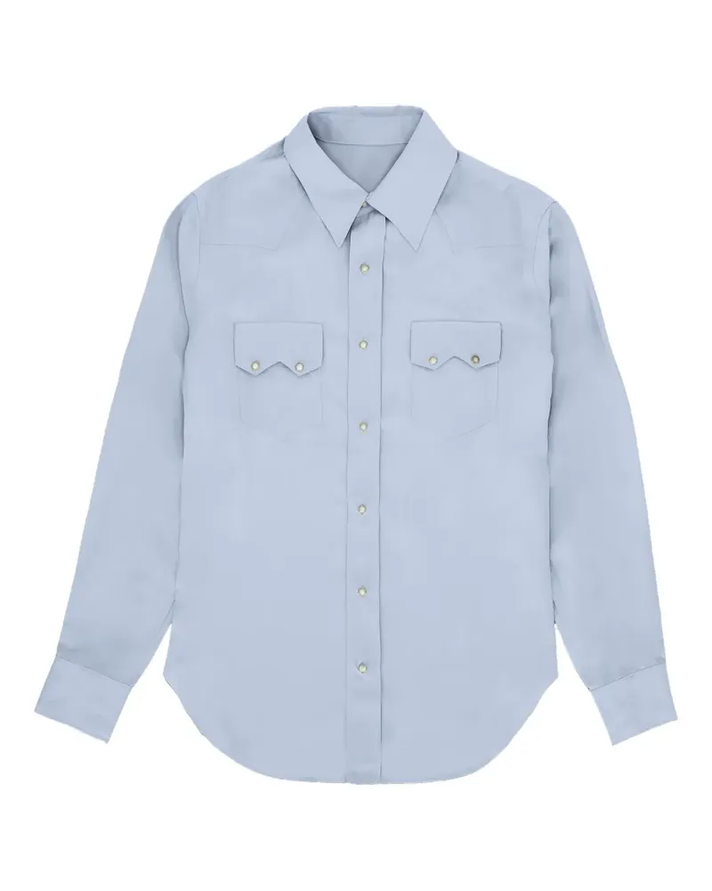 Fortela flap-pocket silk shirt - Blau Blau