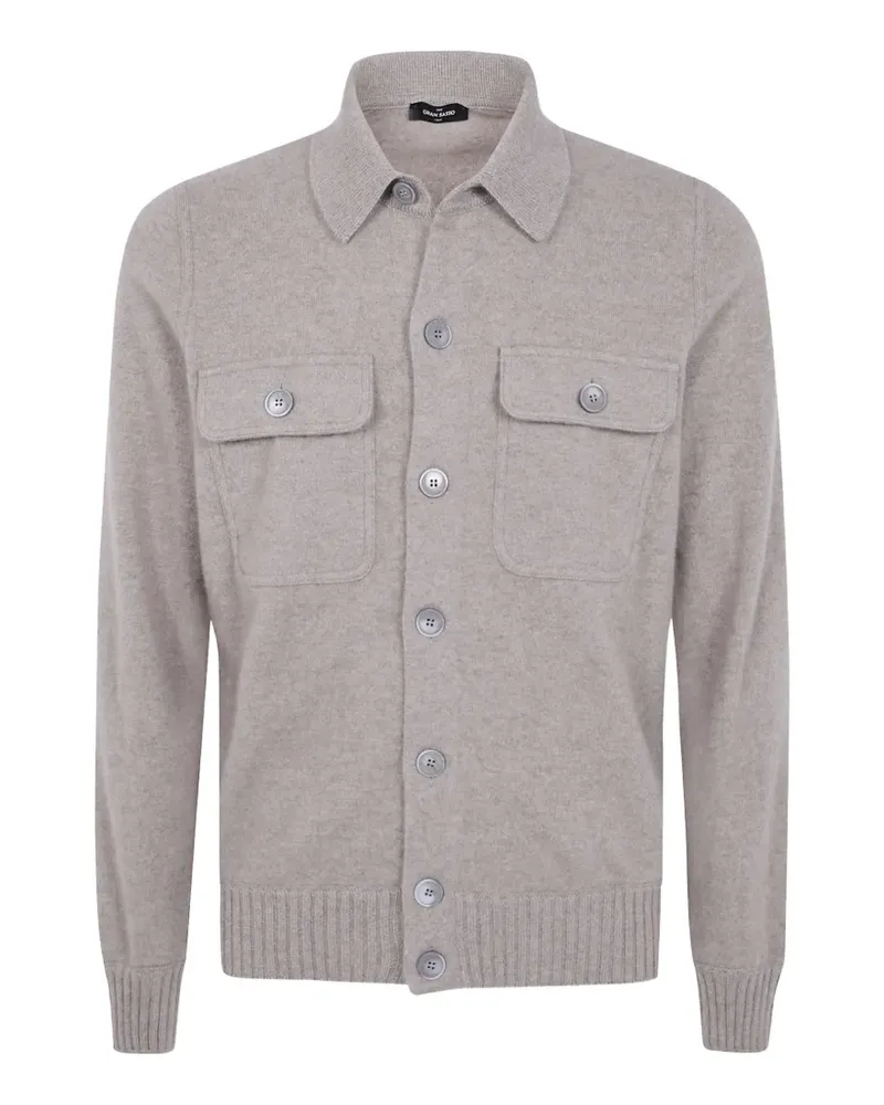 Gran Sasso cashmere button-down shirt-collar cardigan - Nude Nude