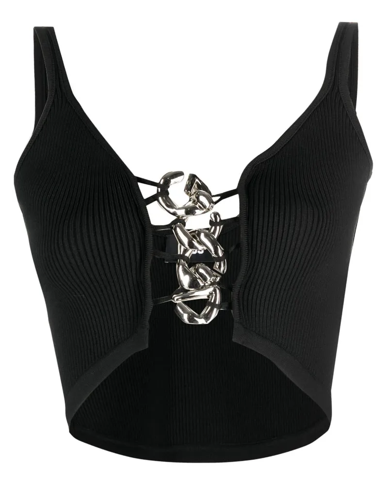 GCDS Top mit Logo - Schwarz Schwarz