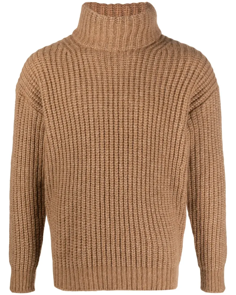 Roberto Collina Grob gestrickter Rollkragenpullover - Braun Braun
