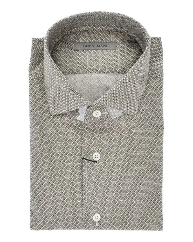 Corneliani patterned french-collar shirt - Braun Braun