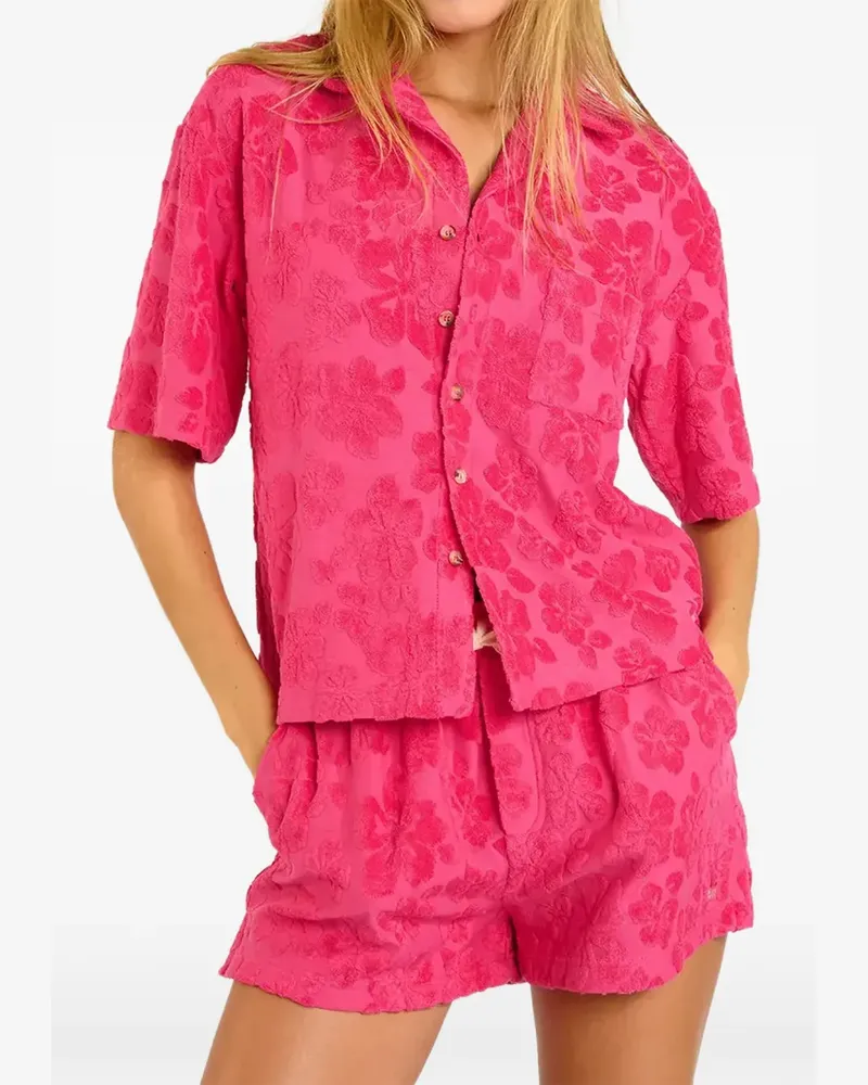 Banana Moon Frottee-Hemd mit Blumenmuster - Rosa Rosa
