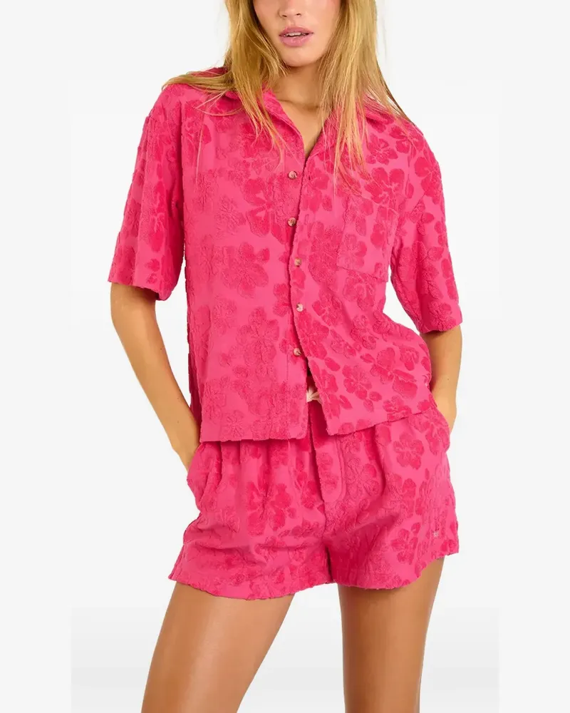 Banana Moon floral-pattern terry-cloth shirt - Rosa Rosa