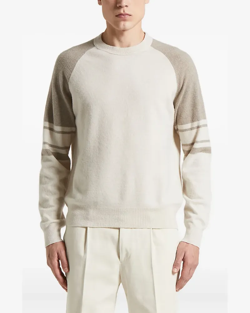Peserico Gestreifter Pullover mit Raglanärmeln - Nude Nude